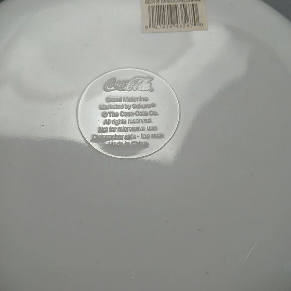 Vintage Coca Cola Bowl Playing Card Theme Rare SAKURA 12" Rare HTF - Picture 7 of 8